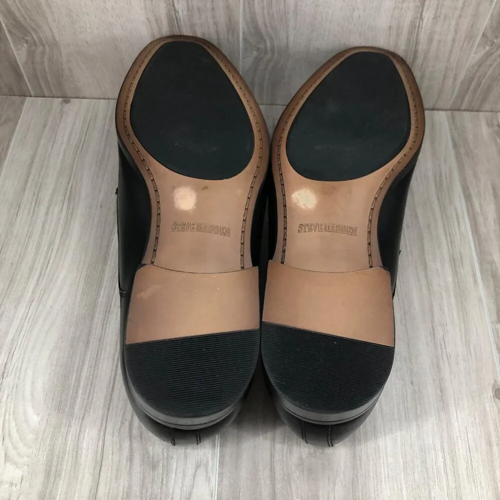 Steve Madden Shoes Mens 10.5 Covet Black Leather Buckle Strap Oxfords